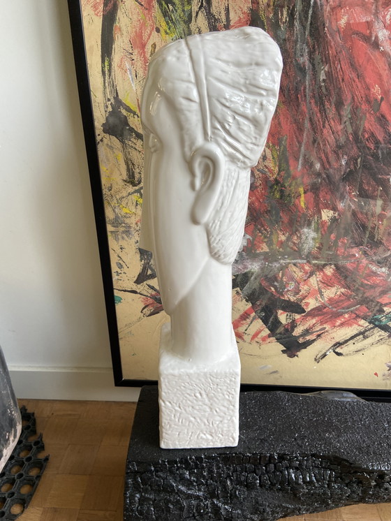 Image 1 of Buste beeld à la Modigliani, Brancusi en Afrikaanse beeldhouwkunst 