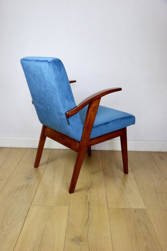 Image 1 of Vintage armchair 300-123, design by M. Puchała, blue sea - 2 pieces available