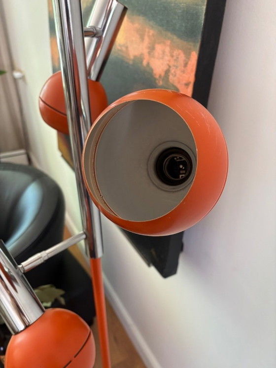 Image 1 of Mid century - Orange Wilko Triple Eyeball Space Age Stehleuchte