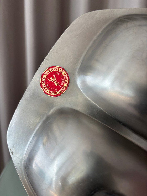 Vassoio da portata vintage Alessi in acciaio inox 18/10 a quattro scomparti – Italia – Accessori da tavola (photo 7 of 10)