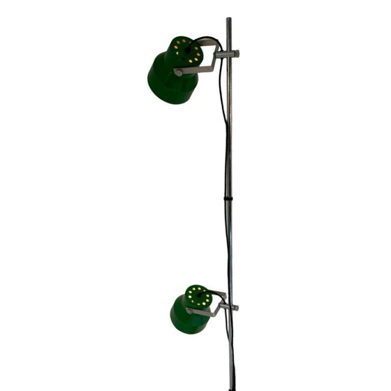 Image 1 of Space Age Design / 1960’s - Floor lamp - fully restored (repainted and rewired) - Double, adjustable shade - Green