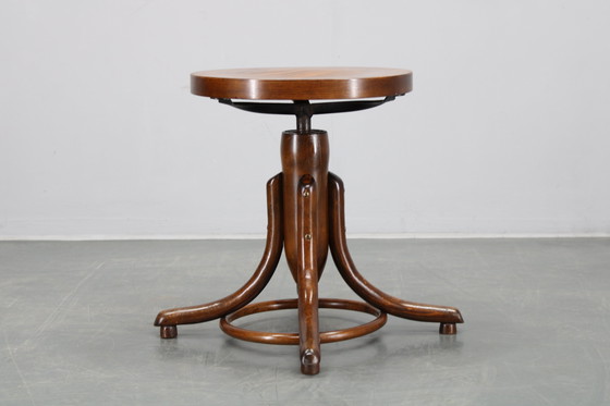 Image 1 of 1930er Klavierhocker aus Bugholz und Buche, Tschechoslowakei