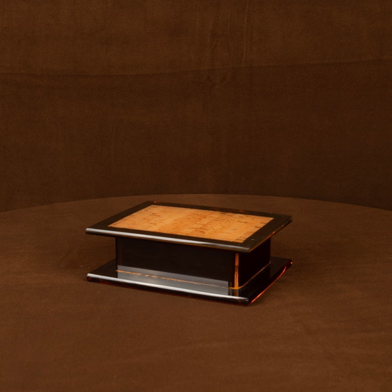 Portagioie italiano in Lucite fumé e sughero naturale, 1970 – Oggetti decorativi, Cork, Italian Design (photo 17 of 17)