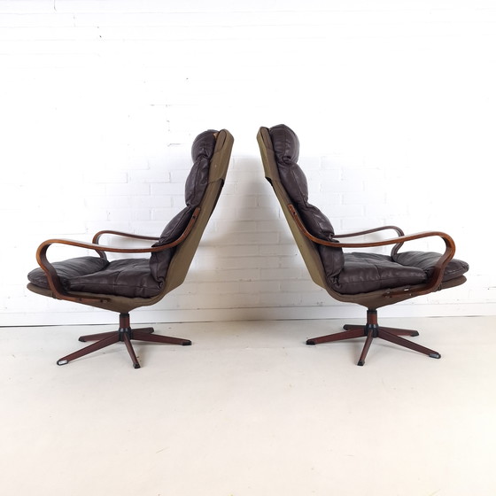 Image 1 of 2x Vintage Swivel Armchair Danish Design