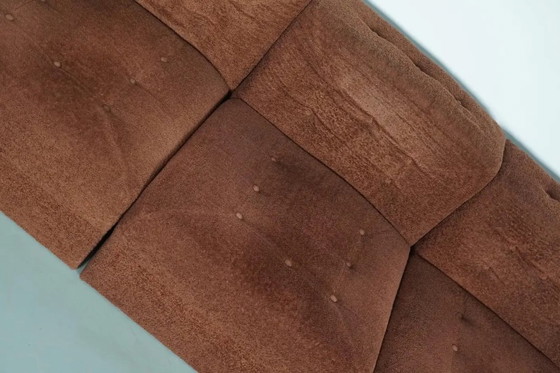 Image 1 of Vintage brown bouclé modular sofa, 1970s, 5 elements