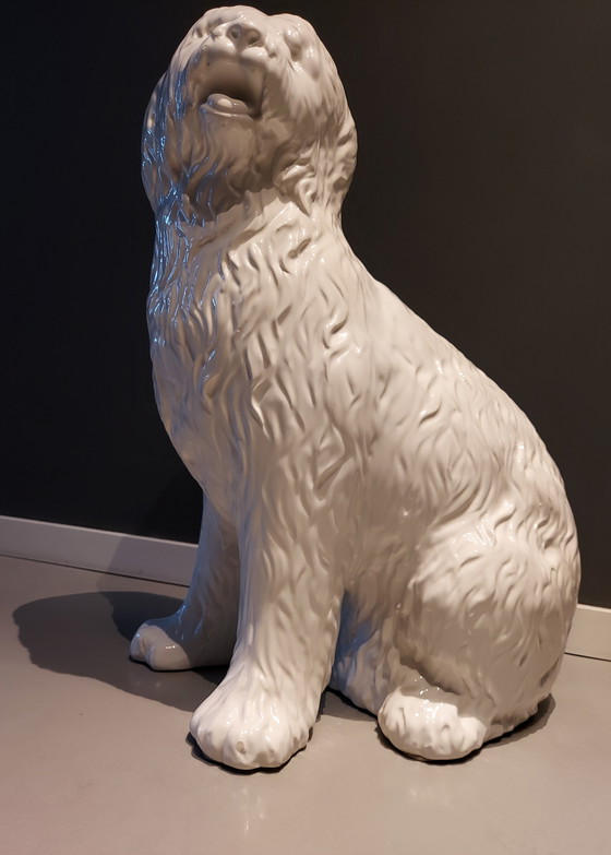 Image 1 of Statua di cane in ceramica italiana d'epoca alta 70 cm