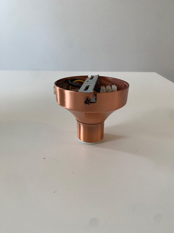 Image 1 of Koperen Design Plafond/Wandlamp met LED Spiegelbol - 2 stuks