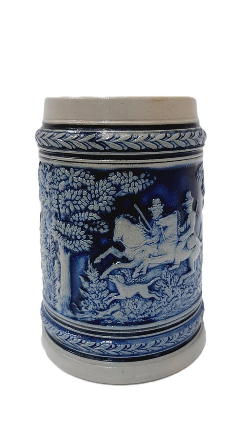 Boccale da birra tedesco in ceramica d'epoca