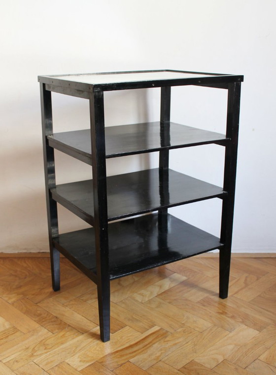 Table d'Appoint / Étagère Vintage Moderniste Tchécoslovaque, 1940s – Tables d'appoint, Glass (photo 5 of 9)