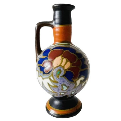 Art Nouveau miniature jug Anger 908L Gouda Plateel Zuid Holland 1920's