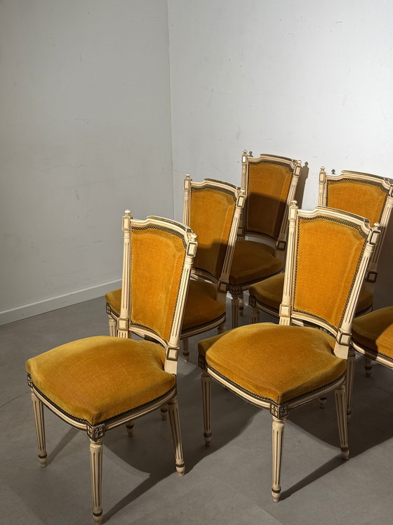 Ensemble de 6 chaises de salle à manger de style Louis XVI par JP Ehalt – Chaises vintage rembourrées (photo 3 of 4)