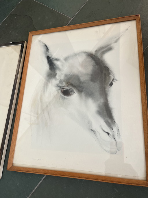 2 Impresión fina vintage Aquarel Van Klaus Meijer