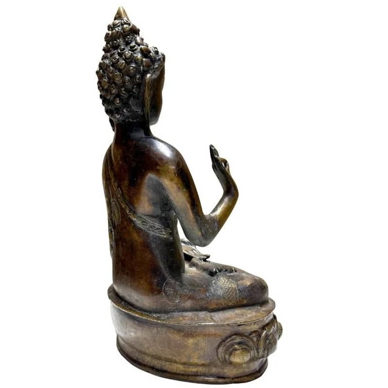 Antique Bronze Buddha in Vitarka Mudra – Himalayan Newar – Lot 429 – Sculpture (photo 4 of 10)