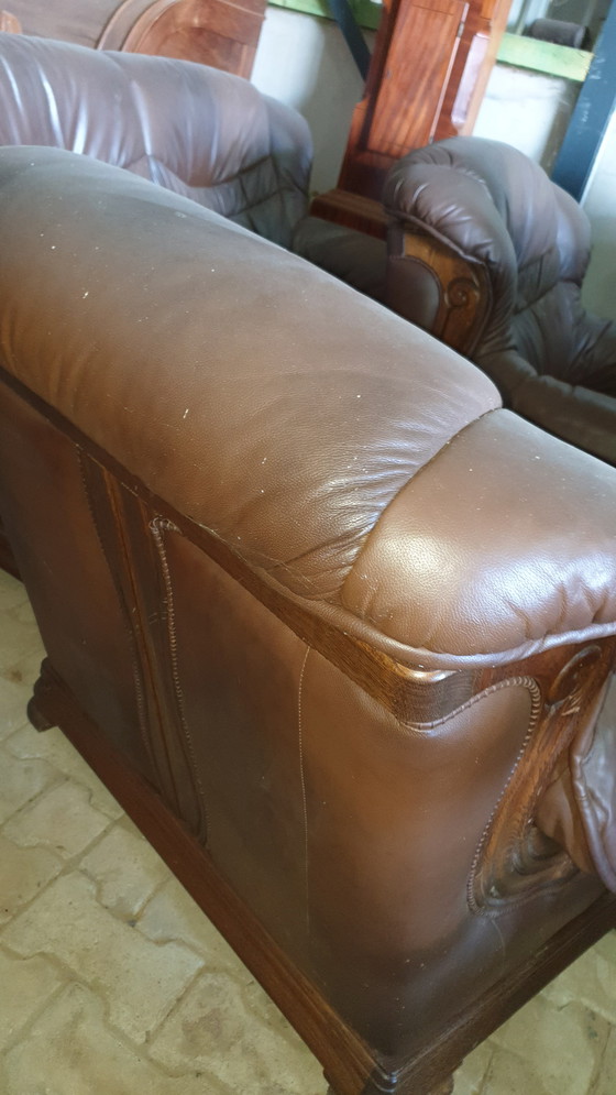 Image 1 of 2+1+1 seduta in rovere, pelle