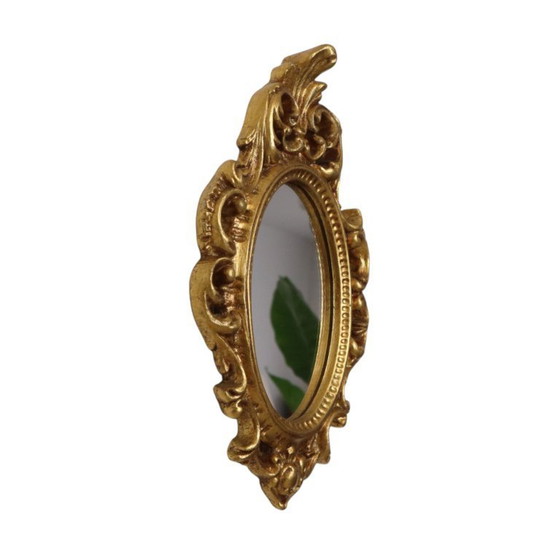 Image 1 of Kleine Franse Kuifspiegel Bladgoud Verguld 35cm