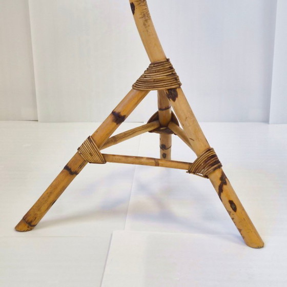 Image 1 of PORTE-PLANTES VINTAGE 1960 SERPENT GEANT EN BAMBOU & ROTIN 60S 1960S ANNEES 60