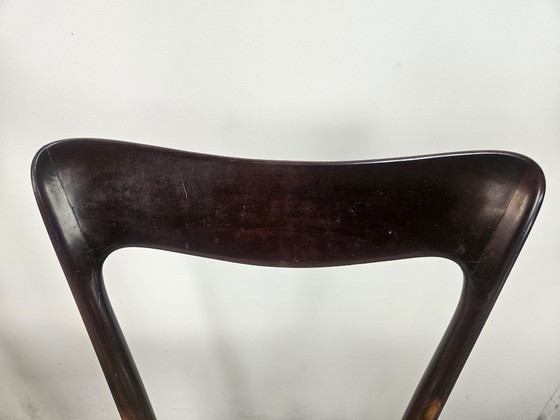 Zes Art Deco-stoelen toegeschreven aan Carlo Rava, jaren 1950 – Eetkamerstoelen, Textile, Wood (photo 8 of 13)