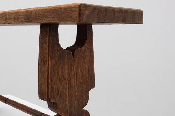 Image 1 of Panca rustica francese in rovere massello, Francia, circa 1900