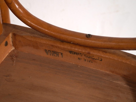 Lot de quatre Chaises de salle à manger antiques en bois courbé LIGNA – Tchécoslovaquie, circa 1960 #6 (photo 14 of 40)