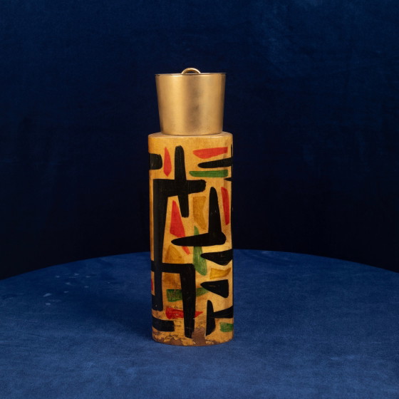 Thermos Aldo Tura Mod. 796D en parchemin à décor abstrait, 1940 – Objets déco, Leather, Abstract (photo 22 of 24)