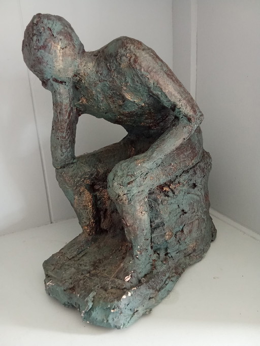 Bronze sculpture - Le Penseur - patinated