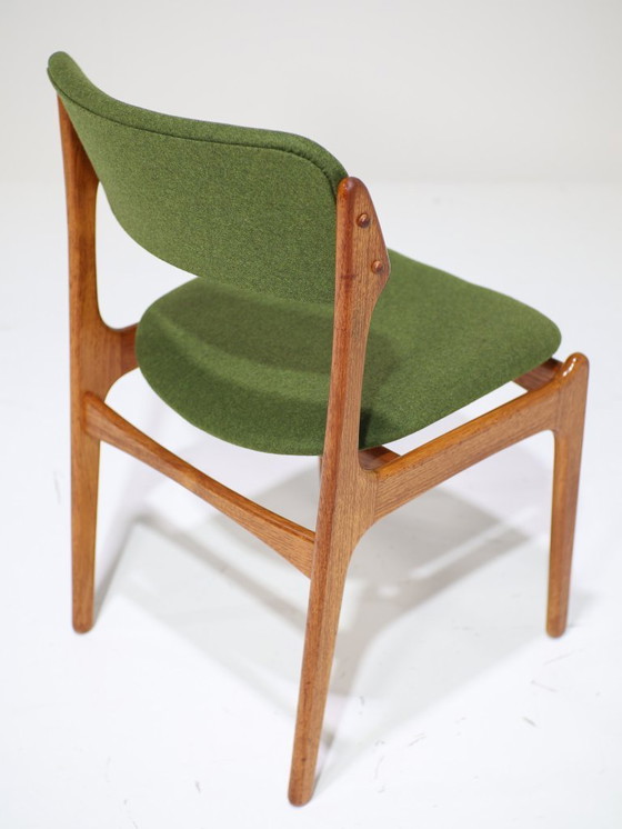 Image 1 of 8 sedie da pranzo Erik Buch 49 in teak verde vintage danese