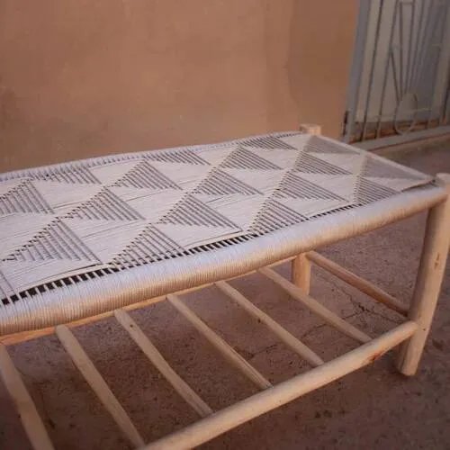Braided bench with shelf – Benches, Wood, Bohemian (photo 4 of 4)