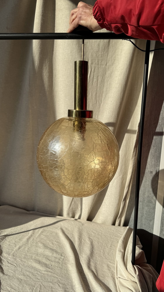 Image 1 of Rara lampada a sospensione Craquelé di grandi dimensioni, Doria