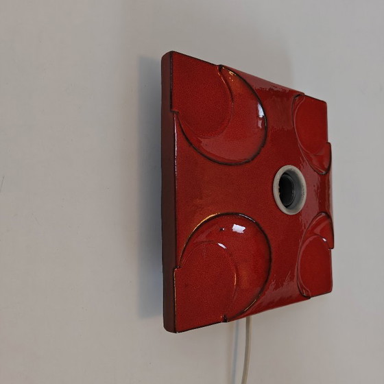 Image 1 of vintage ceramic wall lamp fat lava 1970s