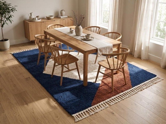Custom-made traditional hand-woven natural wool Rugs & carpets 1.5/2.5 m, Ahrend, Textile, Blue (photo 3 of 8)