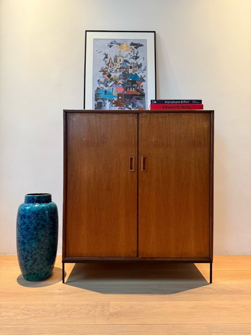 Vintage Teakhouten Kast “FM Formule” – Kempkes, 1950s, Stalen Frame