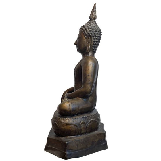 Large Antique Thai Bronze Buddha – 19th Century - 120 – Sculpture (photo 7 of 10)