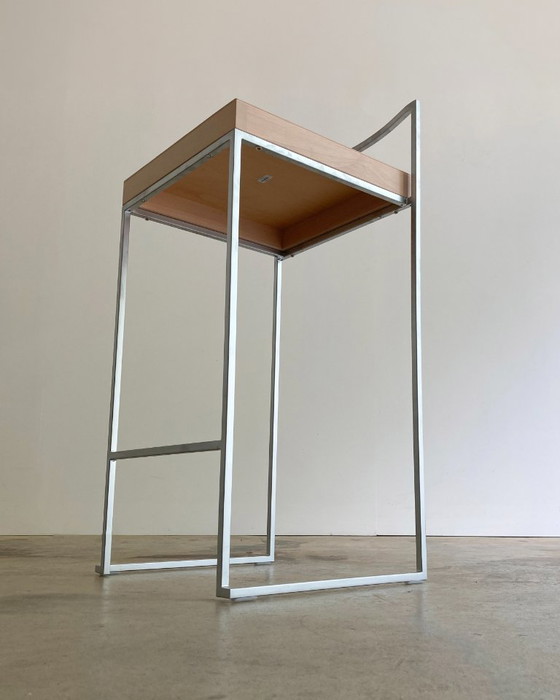 8x Lapalma Cubo Barstool by Enzo Berti – Wood, rvs (photo 9 of 15)