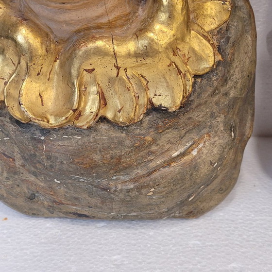 Image 1 of Paire de chérubins en haut-relief, bois polychrome, XVIIIe siècle - Espagne