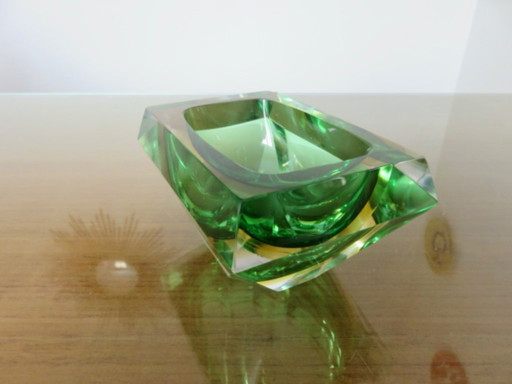 Sommerso glass ashtray from Murano, by Flavio Poli, 1960s