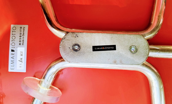 Image 1 of Set di 6 sedie originali Elmar Flötotto Mosquito - rosso e bianco (2003)