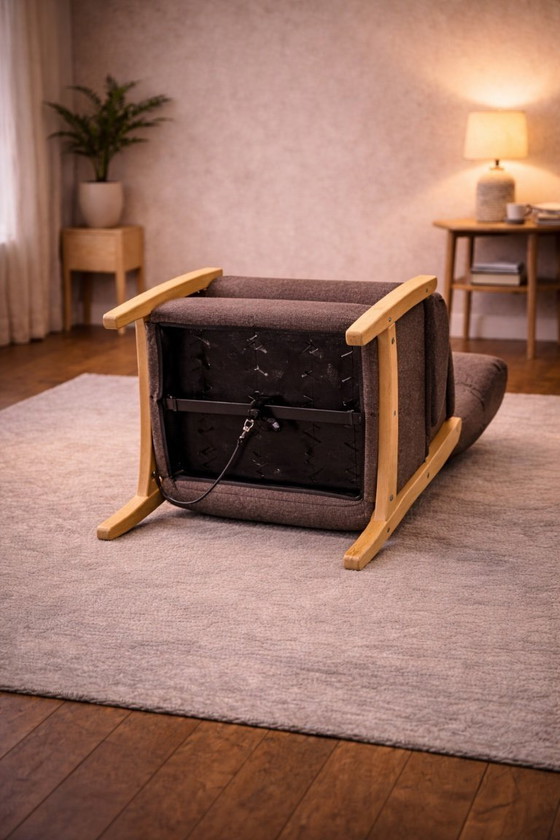 Image 1 of Hjort Knudsen — Armchair with Matching Footstool — Adjustable Backrest — Modern Lounge Duo