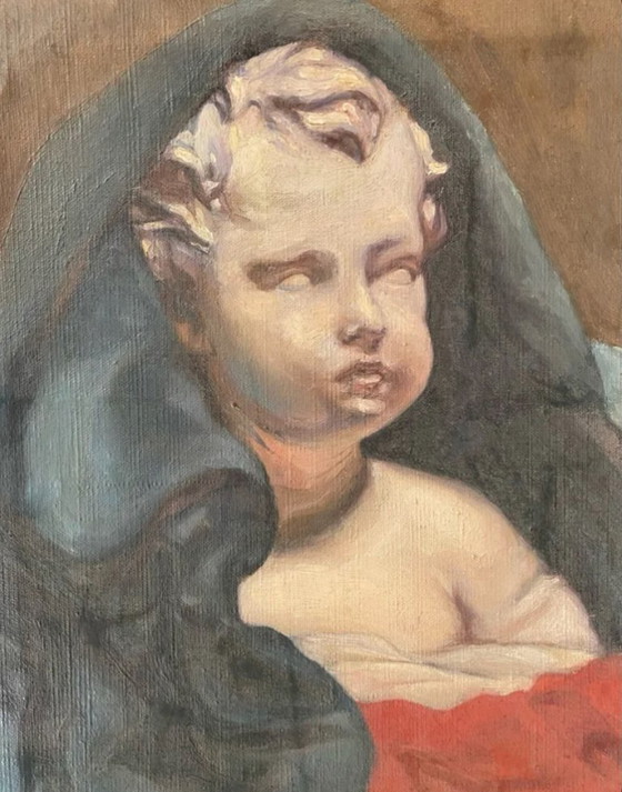 Image 1 of José Vidal Martín "Vidalmar" - Oil on canvas painting from 1921 - wonderful sculpture study