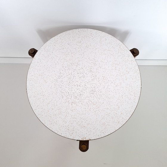 Image 1 of Vintage bijzettafel rond mid century modern design jaren 70