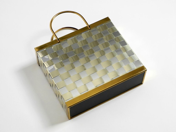 Image 1 of Stunning 1980s brass magazine rack in Hollywood Regency design