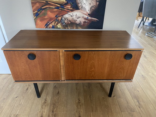 Meuble TV vintage en teck, buffet, console basse, années soixante