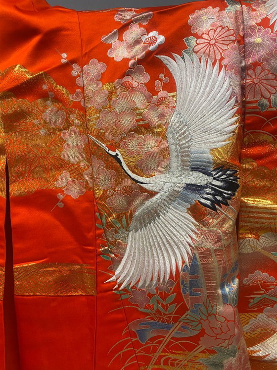 Original Japanese wedding kimono, Wall decoration, Silk, Multi Color (photo 8 of 8)