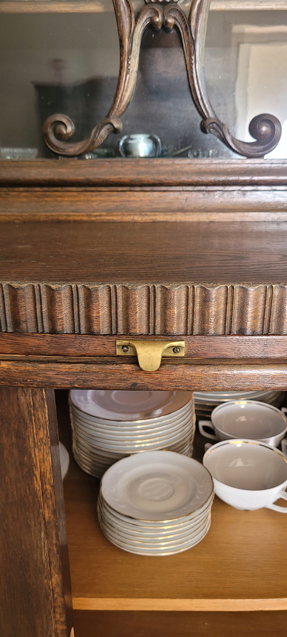 Credenza antica con piano espositivo – inizio XX secolo – Credenze con vetrina, Wood, Brass (photo 7 of 15)