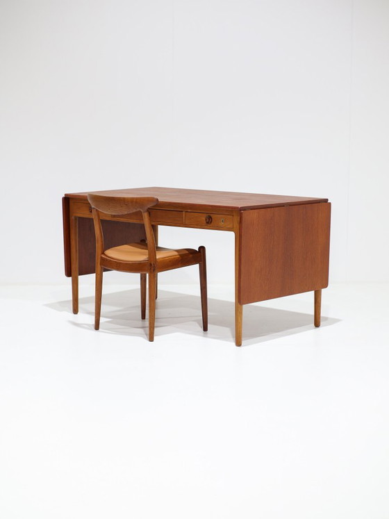 Hans J. Wegner Desk AT-305 Drop-Leaf Teak Oak 1950s – Hans Wegner, Wood, Vintage (photo 4 of 17)