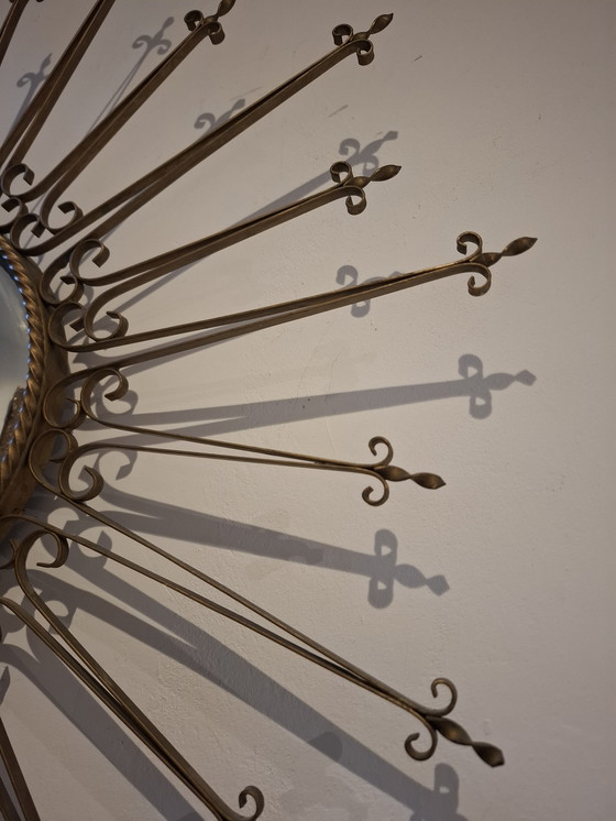 Image 1 of Seltener Chaty Vallauris Sonnenspiegel 77cm signiert konvexes Glas 1955