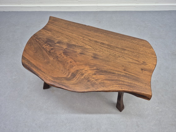 Vintage Bijzettafel Eiken. Brutalist/Wabi Sabi Plantentafel. – Wood (photo 7 of 11)