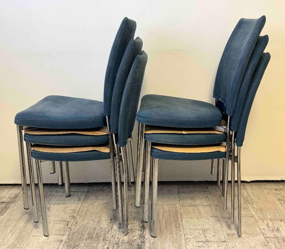 Image 1 of Set italiano di 6 sedie vintage originali di Effezeta, Italia