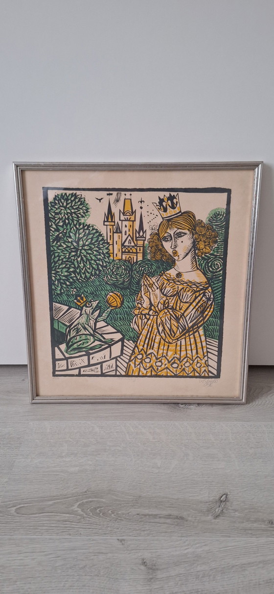 Image 1 of Zwei wunderschöne alte Siebdrucke von Werner Schinko