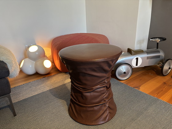 Image 1 of Walter Knoll Bellows stool – Coconut Brown leather, very good condition