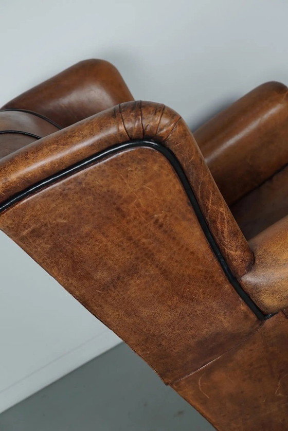 Image 1 of Vintage Nederlandse cognackleurige leren clubfauteuil